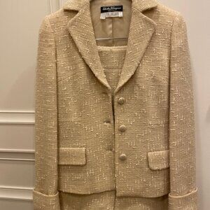 Salvatore Ferragamo Wool Skirt Suit Set - Jacket & Skirt